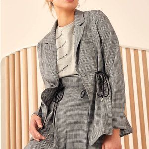 C/MEO Collective Hopes Up Gray Plaid Blazer